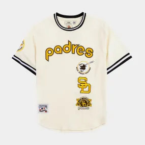 San Diego Padres Retro Classic Mens Short Sleeve Shirt (Beige)