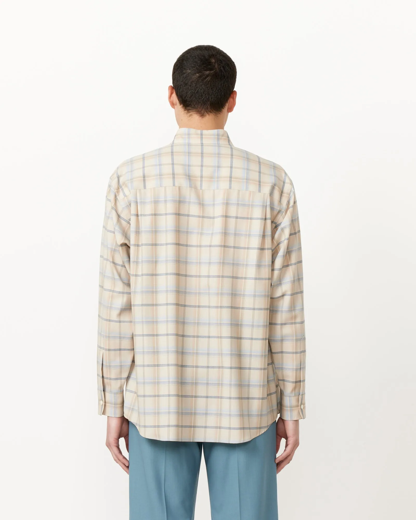 Super Light Check Shirt in Light Beige