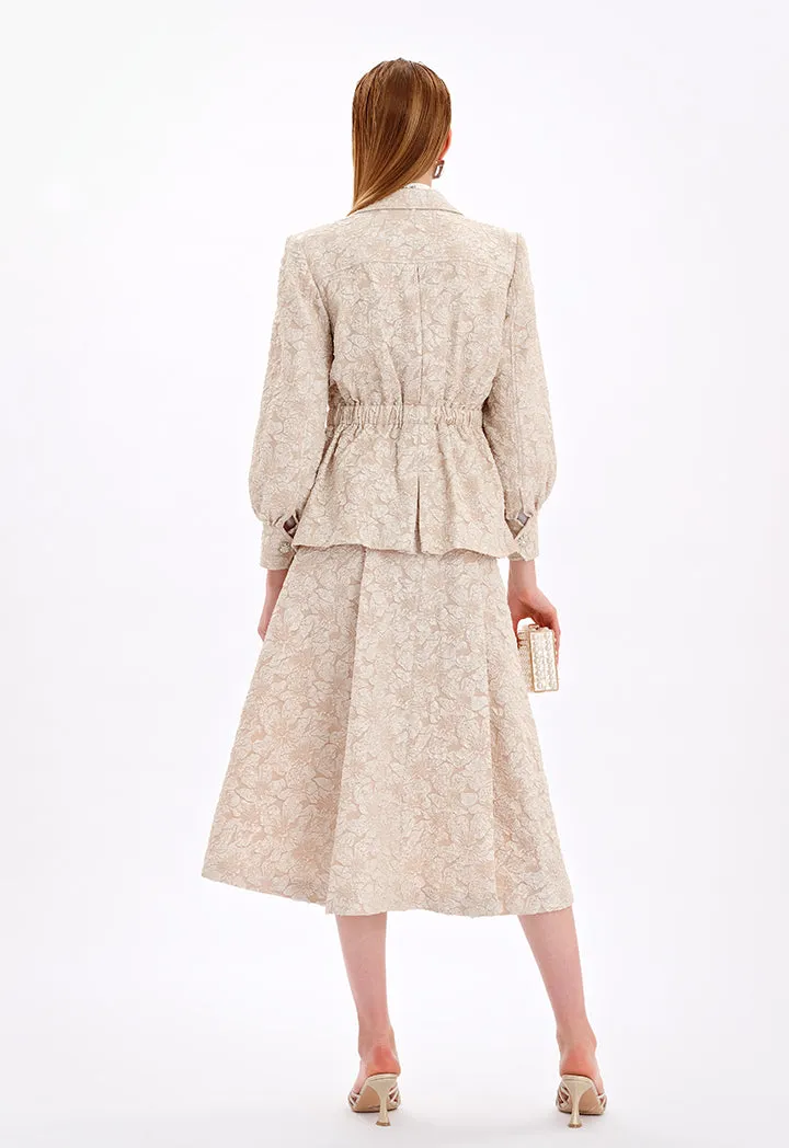 Textured Jacquard Jacket With Front Pockets