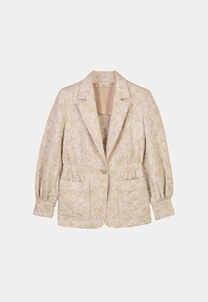 Textured Jacquard Jacket With Front Pockets