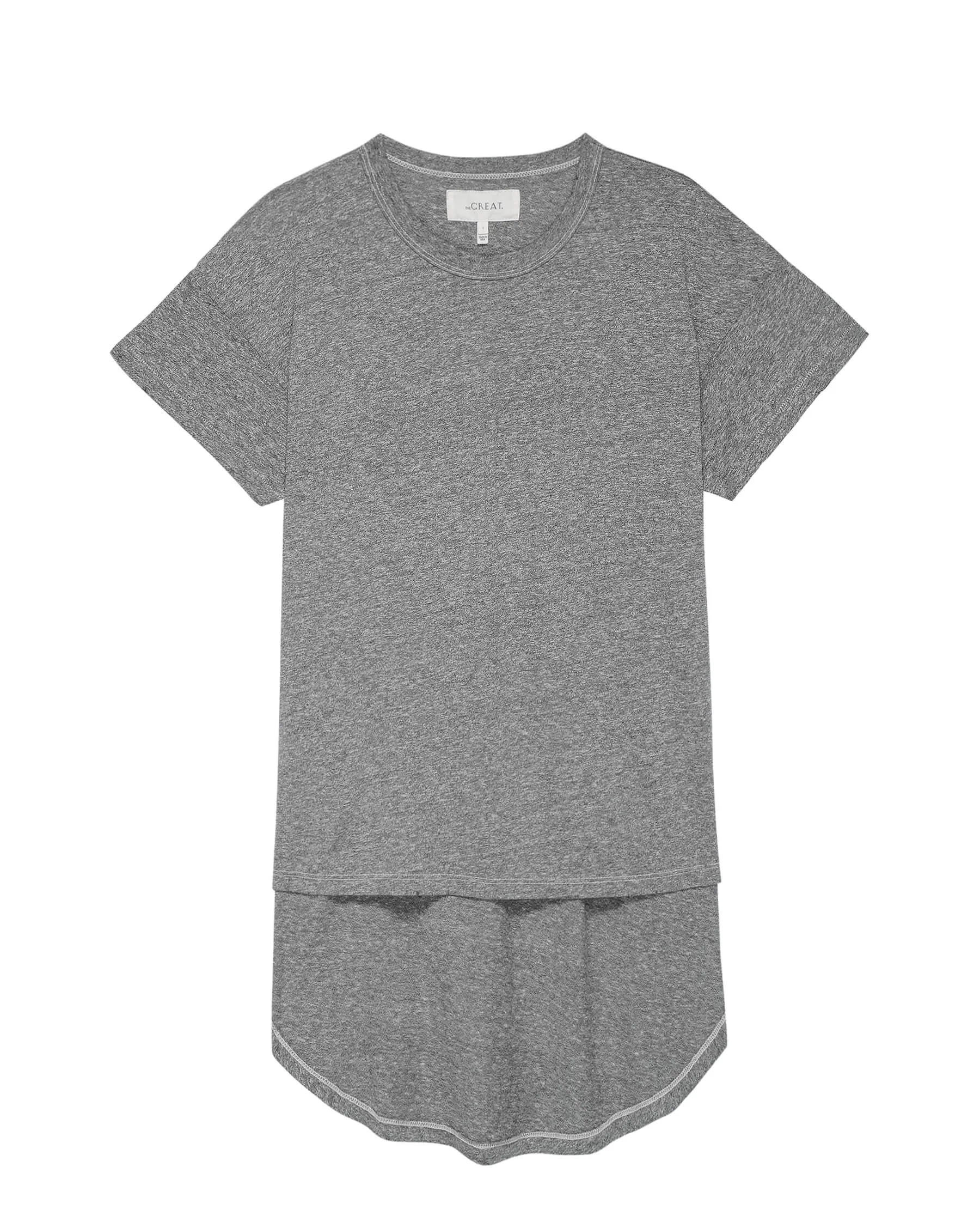 The Shirttail Tee. -- Heather Grey