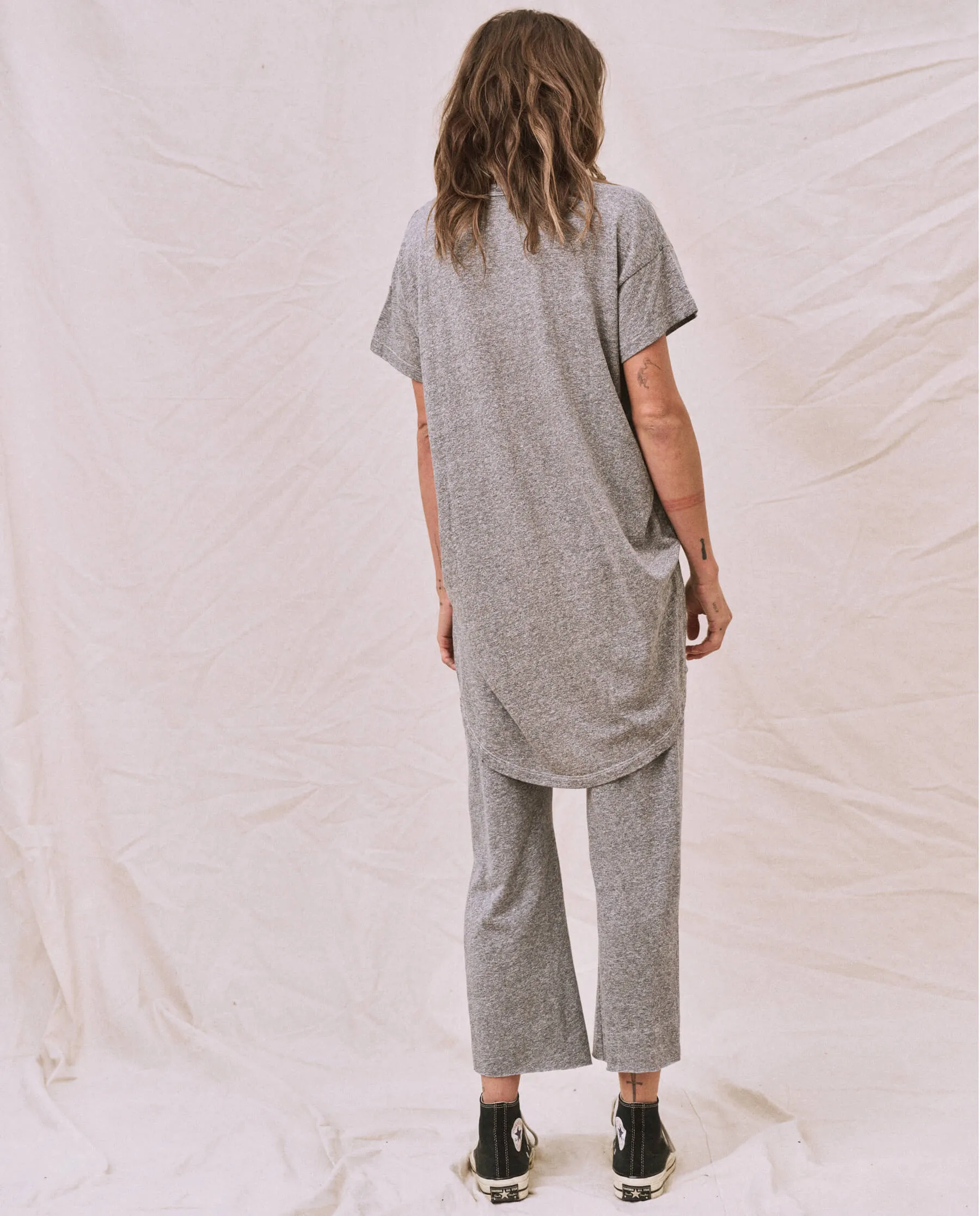 The Shirttail Tee. -- Heather Grey