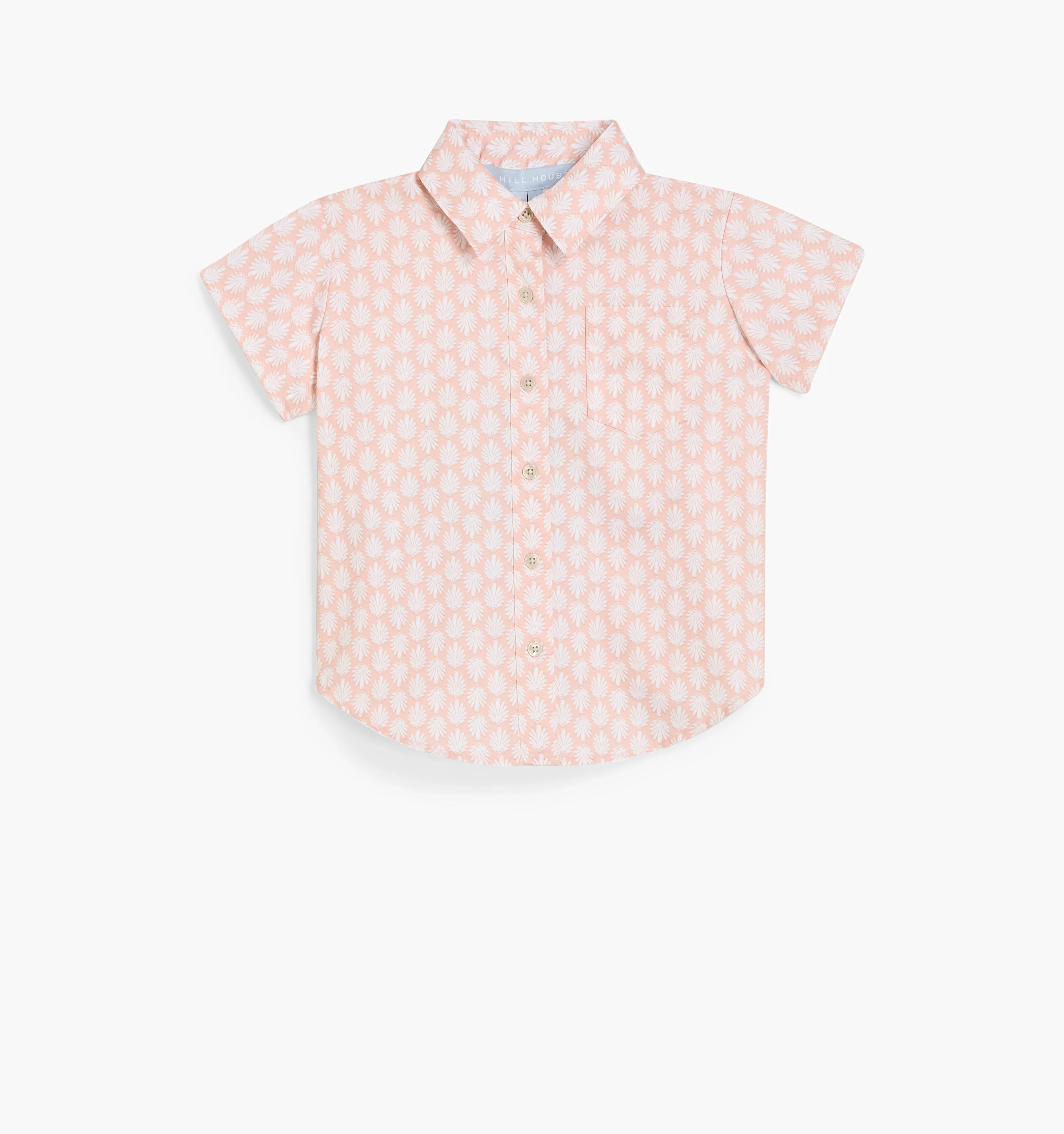 The Tiny Beau Party Top - Coral Baroque Shell Cotton Sateen