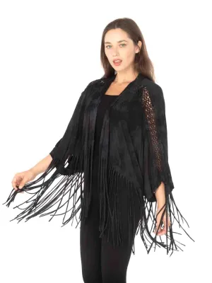 Tianello™ T-Party Knit "Paloma" Fringed Jacket