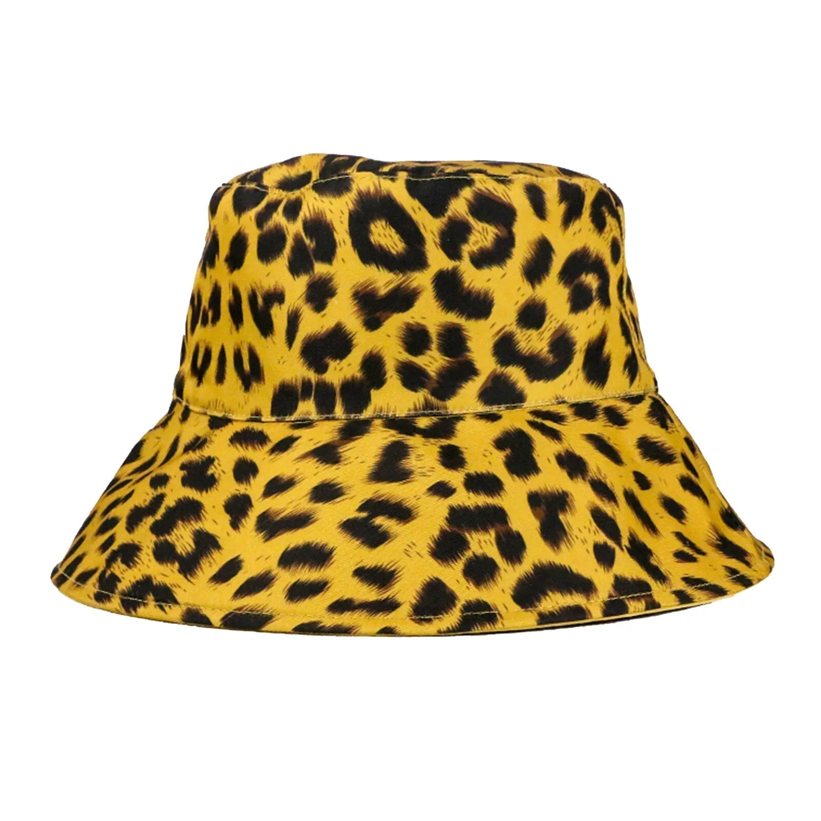 Women's Cotton Leopard Trend Print Bucket Hat Outdoor Casual Sun Hat