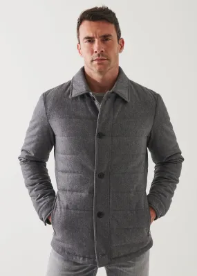 WOOL BLEND QUILTED SHIRT JACKET