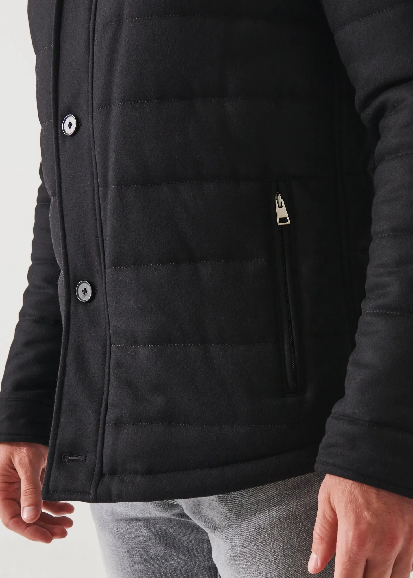 WOOL BLEND QUILTED SHIRT JACKET