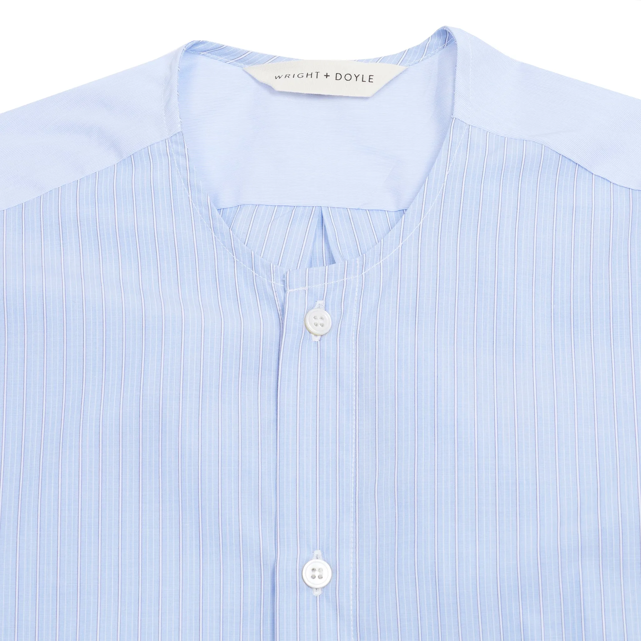 Wright   Doyle Hand Tie Shirt in Fine & Needle Stripe